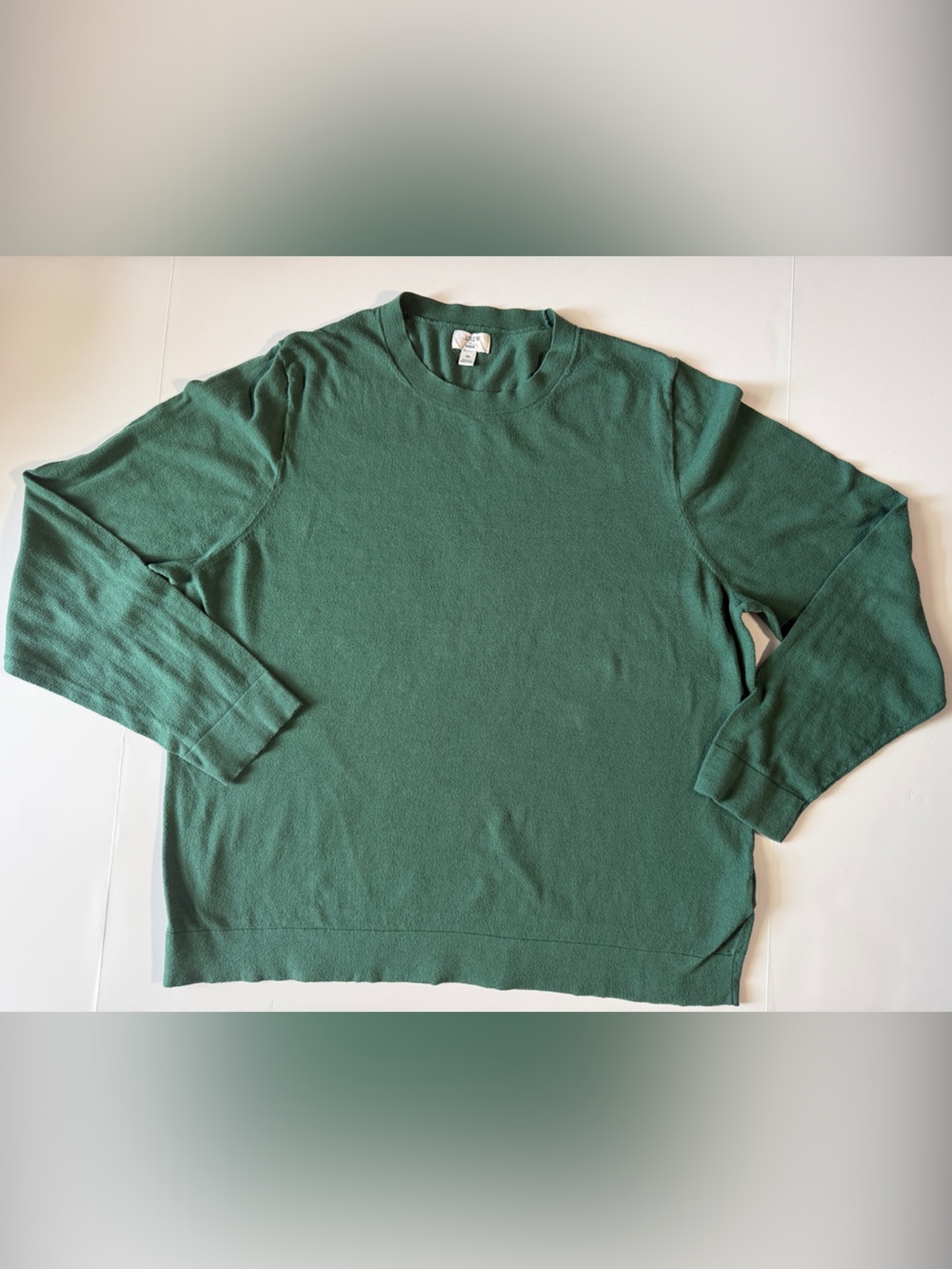 J. Crew Teddie size 2x Long-Sleeve Crewneck Cotton Sweater Green Fall Holiday